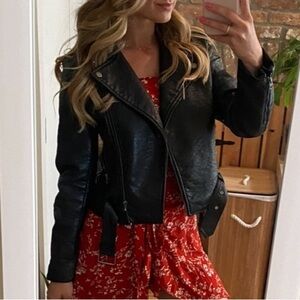 Leather moto jacket
